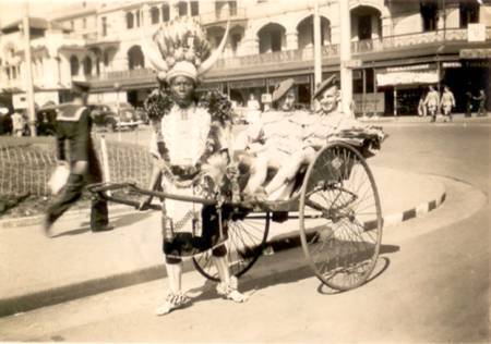 2 camerons take a ride in Durban en route to Egypt 1942