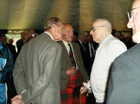 HRH Prince Philip Duke of Edinburgh chats with ex CSM  Duncan McKay