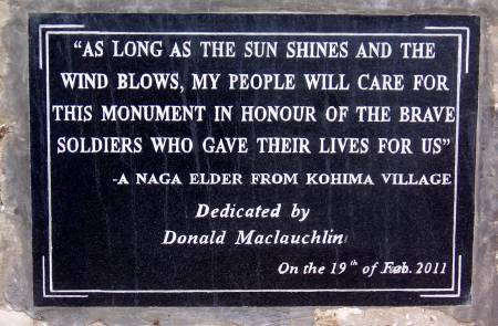 The new plaque on the Cameron memorial, re dedicated 2011