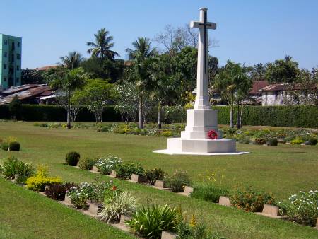 The memorial cross Rangoon cemetery