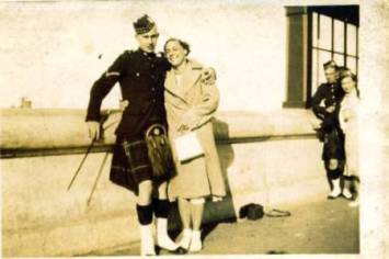Arthur Crockett, Liverpool Scottish with future wife Kathleen.