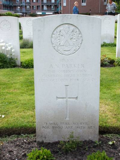 Headstone of Major A.N. Parker, Uden war cemetery, Holland