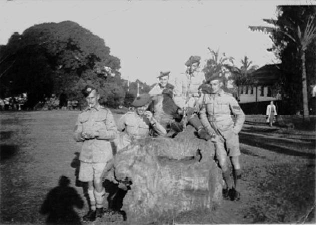 Colour Sergeant Arthur Crockett and friends, Durban, en route to Egypt 1942