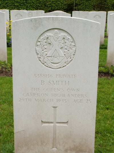Headstone of Private B. Smith