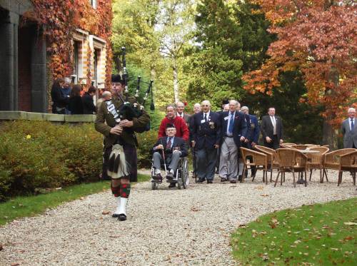 Piper Grant leads the veterans to their Farewell Lunch