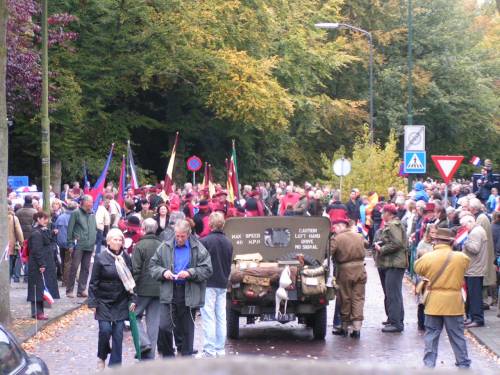 The people of Vught come onto the streets in tribute to the 51st Highland Division veterans, Vught 65th liberation anniversary.